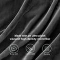 MERITLIFE Flannel Fleece Microfiber Throw Blanket, Luxury Dark Grey