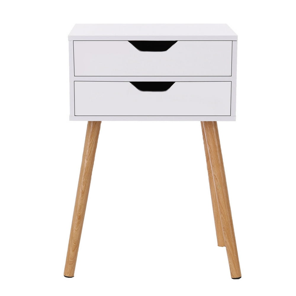 Storage Bedroom Bedside Locker Double Drawer Nightstand