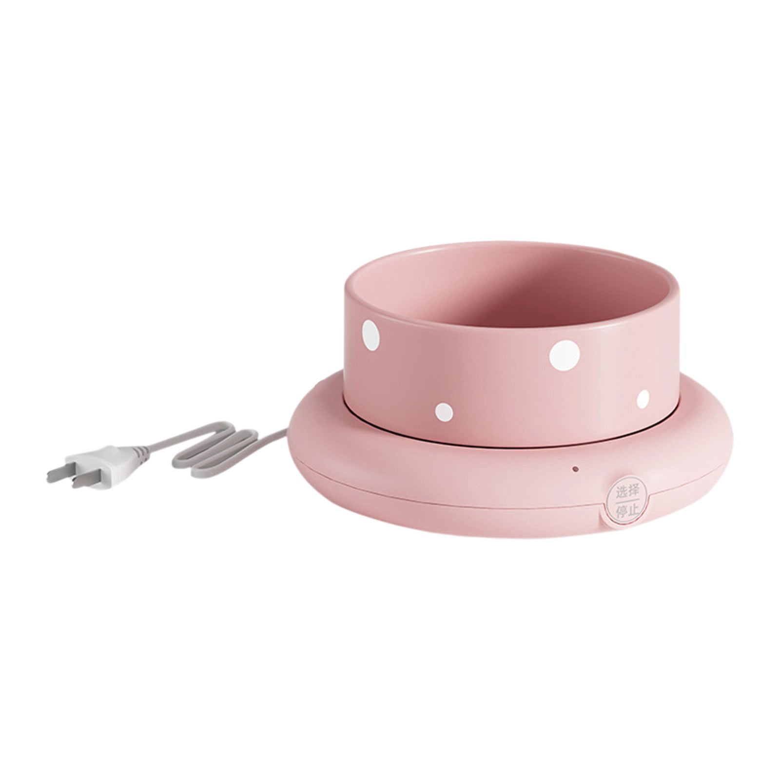 Pet Heated Water Ceramics Bowl, Constant Temperature Pet Drinking Dispenser, 3 Temperature Settings BPA-Free Removable Ceramic Bowl, Anti-Chew Cord Winter Pet Feeding Bowl (Small,Pink)