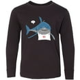 thumbnail image 3 of Inktastic Shark Dinner Long Sleeve Youth T-Shirt, 3 of 5