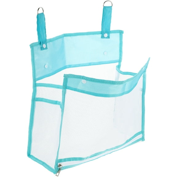 RENACLIPY Hanging Bath Toy Storage Bag Breathable Quick Dry Skyblue Mesh Pouch for Shower 1Pack