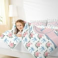 thumbnail image 4 of jejeloiu Letter A Monogrammed Bedding Comforter Set,Cartoon Bow Tie Twin Comforter Sets,Pink Cute Flowers Bedding Set For Girls,Microfiber Room Decorative Reversible,2-Piece, 4 of 8