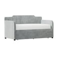 thumbnail image 6 of Hillsdale Nadia Channel Stitch Upholstered Twin Daybed with Trundle, Gray, 6 of 14