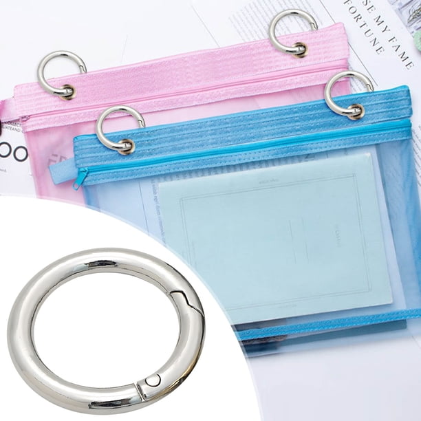 Llavero con hebilla redonda de metal | Círculo dividido de hierro abierto para llaves, bolsas, correas, equipaje | Accesorio organizador multiusos para llaveros, fundas | Paquete individual de metal