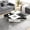 Black + White + MDF, variant on Set of 4 Mid Century Modern Square Nesting Coffee Tables, Black & White Marble-Effect Accent Tables with Gold Metal Legs, Freely Combinable Multi-Shape Versatile Living Room Furniture