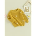 thumbnail image 3 of GXFC Toddler Girls Sweaters 6M 1T 2T 3T 4T 5T Kids Girls Long Sleeve Floral Embroidery Knit Pullovers Tops Casual Fall Knitwear Clothes for Child, 3 of 9