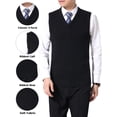 thumbnail image 2 of Hanerdun Men Sweater Vests Male Solid Color Pullover Waistcoats Black S, 2 of 6