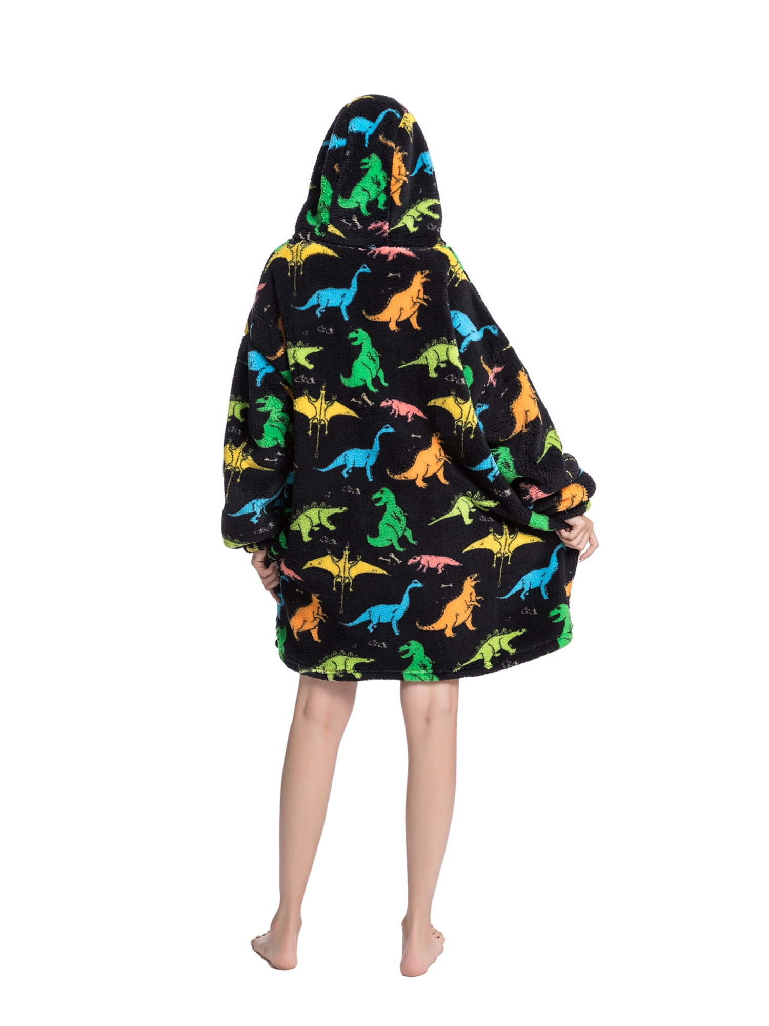 Oversized Hoodie Blanket Wearable Blanket Sweatshirt Plush Warm Cozy Fleece Top for Women Men Kids
