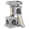 thumbnail image 1 of PawHut Cat Tree Tower with Plush Sisal Perch, Light Grey, 1 of 9