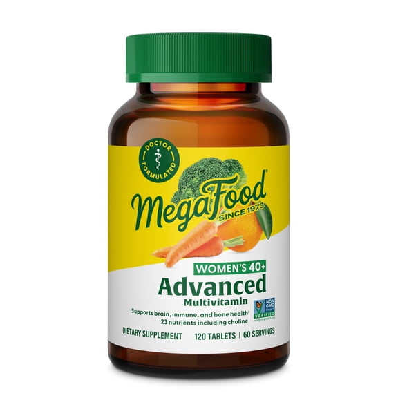 MegaFood Women's 40  Advanced Multivitamin - Vitamins B, D3, K2 & Choline - 60 Servings