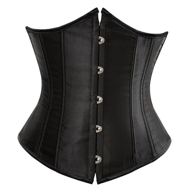 pitrice Corset Amincissant à Lacets pour Femmes, sous-Poitrine, Noir