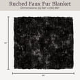 thumbnail image 4 of Lavish Home 60x80 Ruched Jacquard Faux Fur Blanket for Sofa and Bed, Black, 4 of 10