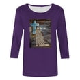 thumbnail image 2 of Fanxing Christian Shirts for Women Plus Size Cross Jesus Shirt Short Sleeve Tshirts Summer Vintage Easter Tops Oversized Graphic Tee My orders Purple XXXXL, 2 of 4