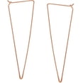 thumbnail image 4 of Humble Chic Spike Threader Hoop Earrings - Geometric Arrow Thin Wire Drop Dangles, 18K Rose Gold Plated, 4 of 8