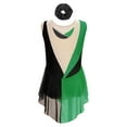 thumbnail image 2 of TiaoBug Kids Girls Figure Skating Dance Dress Sleeveless Sparkly Bodysuit with Hair Band Green&Black 16, 2 of 7