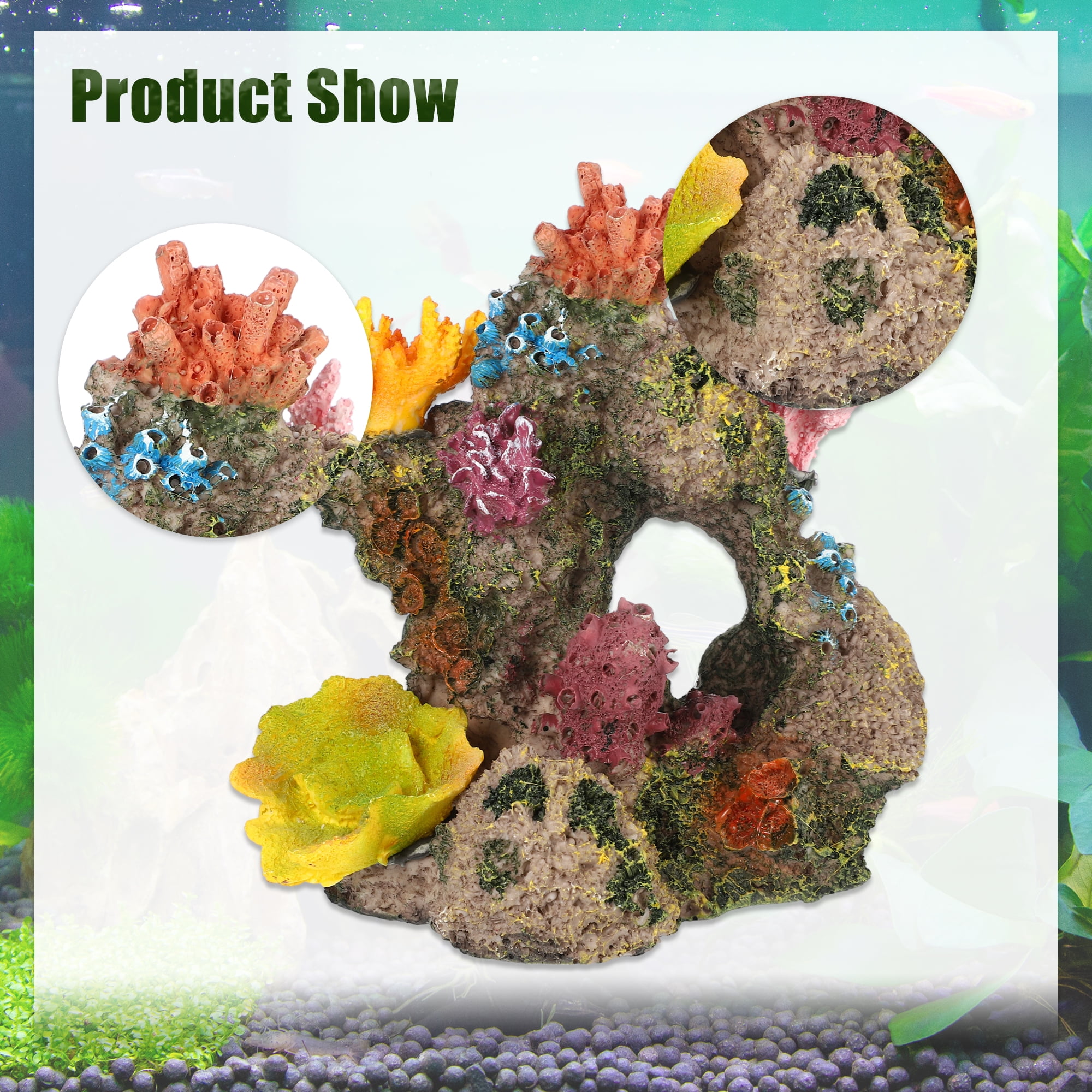 Unique Bargains Aquarium Coral Reef Decor Artificial Coral Reef Decor for Fish Tank 6.10"x4.53"x6.38" Assorted Color