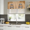 thumbnail image 4 of Fall Truck Curtain Valances for Windows, Kitchen Valance Window Treatments Panel 2 Pack, Thanksgiving Tree Maple Leaf Pumpkins Orange Rod Pocket Short Curtains for Bathroom Bedroom 42 x 18 Inch, 4 of 8