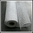 thumbnail image 3 of Wide Foil Deco Poly Mesh Ribbon, 10 Inches x 30 Feet White, Laser Silver Foil, 3 of 3