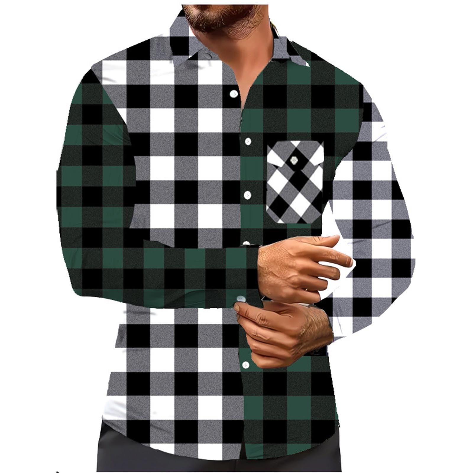 Chemise George Homme Flanelle à Carreaux Noirs Et Blancs - Taille M - Manches Longues