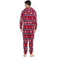 thumbnail image 5 of ANLIQI Couples Matching Christmas Pajamas Sets Hooded Fleece Zipper Plaid Pjs Set Union Suits Soft Warm Jumpsuit(Mens, SF, 2XL), 5 of 8