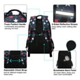 thumbnail image 4 of FORMRS Unisex Backpack Elementary School Travel Bookbag with Reflective Stripes, Red White Stars, 4 of 7