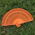 thumbnail image 1 of Wedding Hand Fragrant Party Carved Folding Fan Wooden, 1 of 2