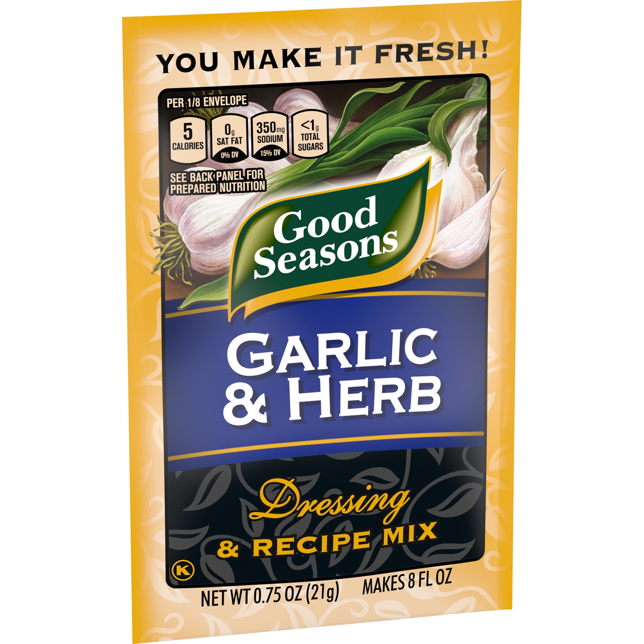 (3 pack) Good Seasons Garlic & Herb Dressing & Recipe Seasoning Mix, 0.75 oz Packet