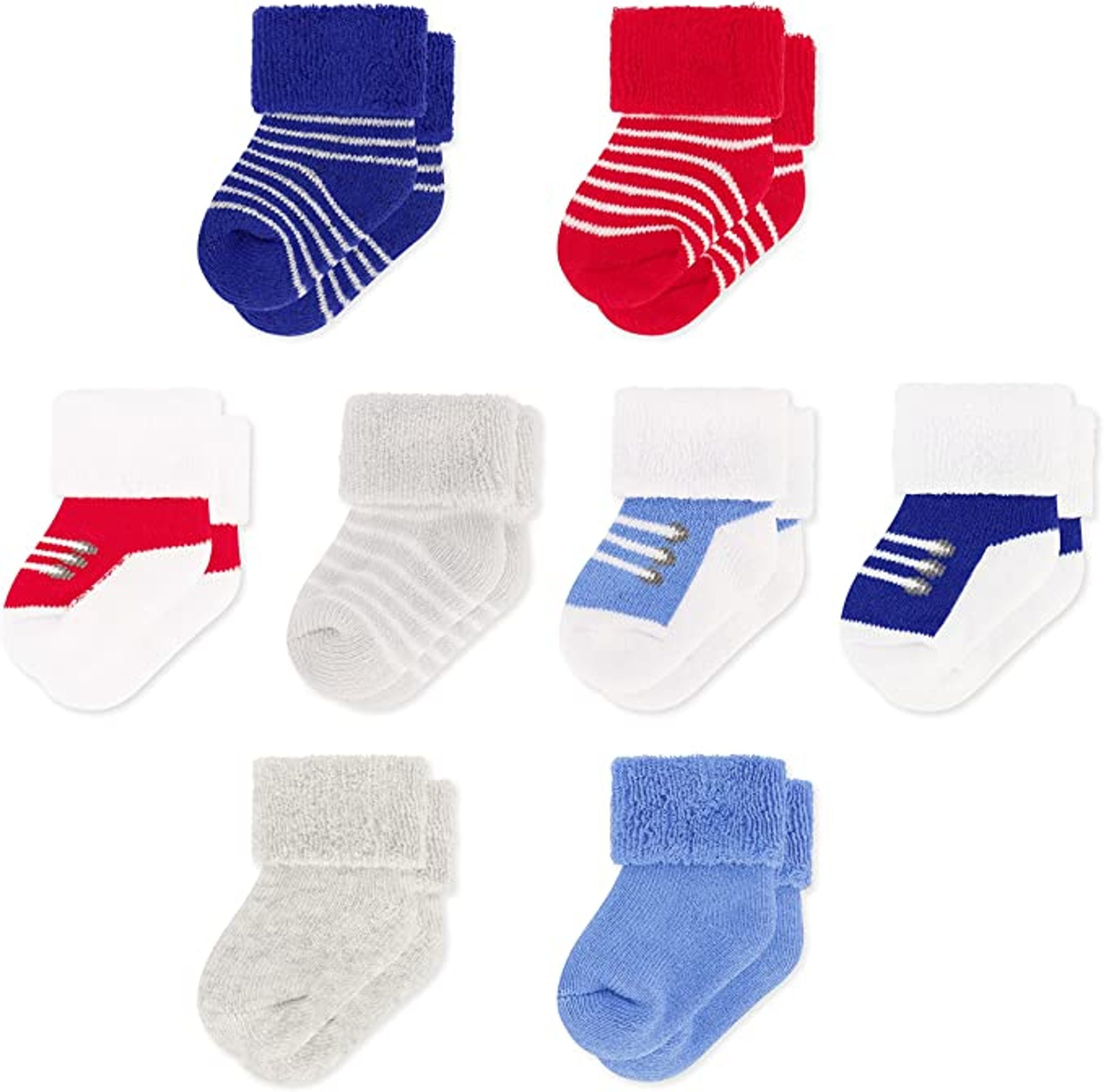 Rising Star Unisex Infant Cotton Terry Crew Baby Socks for 0-12 Months