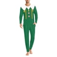 thumbnail image 3 of Renewold Elf Candy Family Christmas Pajamas Matching Sets,2 PCS Comfy Long Sleeve T-Shirt and Sweatpants with Pocket Men Casual Athletic Clothing Size 6XL,Green, 3 of 5