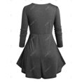 thumbnail image 2 of Camiseta a Cuadros Remiendo Talla Extra Rosegal Mangas largas de talla grande, 2 of 5
