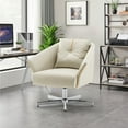 thumbnail image 6 of Modern Accent Chair Swivel Accent Chairs for Living Room Upholstered Swivel Chairs Desk Chair Arm Chair with Metal Legs, 6 of 7