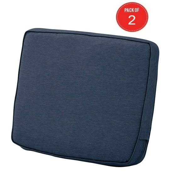 Classic Accessories Montlake Patio FadeSafe Back Cushion, Indigo 21" Wx22 Hx4 T ( Pack of 2 )