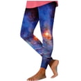 thumbnail image 3 of QATAINLAV Stretchy Workout Leggings for Women Gym High Waisted Compression Yoga Pants Trendy Celestial Sky Printed Legging Pants Blue M on Sale Clearance, 3 of 5