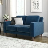 DHP Bryanna Loveseat 2 Seater Sofa , Blue Velvet - Walmart.com