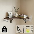 thumbnail image 4 of Fairy 5pcs Corner Floating Shelves for Wall, Rustic Wood Wall Shelves, 16.1x11.4 inches, Red Brown, 4 of 5