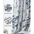 thumbnail image 3 of Blue Botanical Blackout Curtains for Bedroom Living Room Darkening Curtains 84 Inch Length 2 Panels Set Watercolor Spring Floral Summer Leaf Window Curtain Window Treatment Grommet Drapes 42"x84", 3 of 9