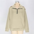 thumbnail image 3 of Womens Fleece Sherpa Lined Sweatshirts Oversized Half Zip Pullover Trendy Long Sleeve Tops Outfits Fall Clothes, 3 of 6