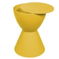 thumbnail image 5 of Bowery Hill Contemporary Plastic Ribbed Round End Table in Yellow, 5 of 8