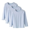 thumbnail image 1 of DXOUPM Long Sleeve Shirts for Girls Crewneck 3 Pack Comfortable Lightweight Pullover Soft Tee, 1 of 4