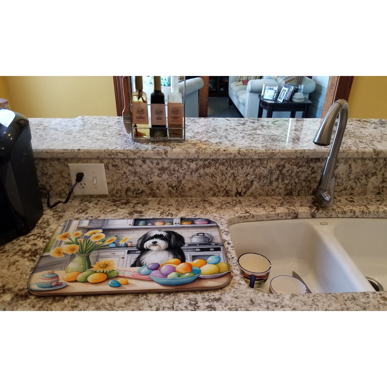 Decorating Easter Havanese Dish Drying Mat