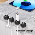 thumbnail image 7 of Six Pack Desk USB Magnetic Cable Clips, Flip-top Cord Organizer with Strong Adhesive Wire Organizer for Cable Management, Versatile Cord Holder for Nightstand, Office, Kitchen, 7 of 7