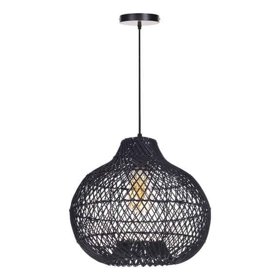 Hollymoon Rattan Pendant Light, Farmhouse Natural Raindrop Basket Ceiling Light for Dining Room Kitchen Island Bedroom Living Room