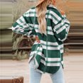 thumbnail image 5 of DondPO Jackets For Women Women's Brushed Plaid Shirts Long Sleeve Flannel Lapel Button Down Pocketed Jacket Fashion Coats Plaid Shirts For Women Flannel Jacket Women Green M Clearance！, 5 of 9