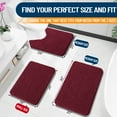 thumbnail image 3 of Buganda Bathroom Rugs 59x20, Quick Dry Machine Washable Chenille Bath Mats with Rubber Backing, Burgundy, 3 of 9
