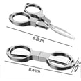 thumbnail image 2 of Ciseaux en Acier Inoxydable Anti-Rouille Ciseaux Pliants en Forme de Lunettes Mini Ciseaux de Sécurité Pliants avec Trou pour Porte-Clés pour Ménages Sc, 2 of 5