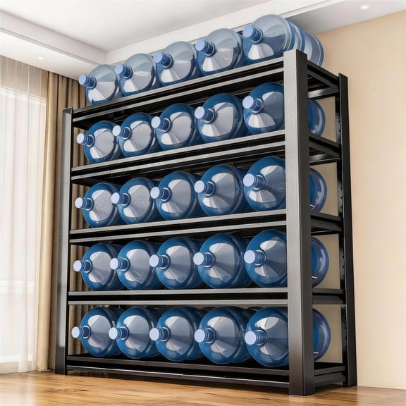 63"H Heavy Gauge Steel Garage Rack, 5 Level Adjustable Storage Shelving, 2750 Lbs Total Load, Multi-Use Dual Beam Shelf Organizer for Office Bathroom Closet 40"W×16"D