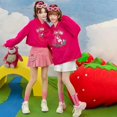 thumbnail image 3 of Falda corta vaquera Kawaii con oso de fresa, vestido ajustado de cintura alta a la moda de Anime Y2K, Falda medio plisada rosa para chica picante, 2023, 3 of 4