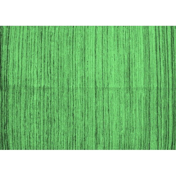 Ahgly Company Indoor Rectangle Abstract Emerald Green Modern Area Rugs, 2' x 4'