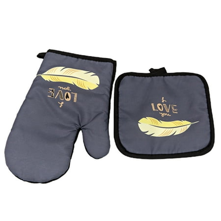 

Yoone 2Pcs/Set Oven Glove Convenient Fashion Anti-scald Heat Resistant Glove Flexible Oven Glove for Home