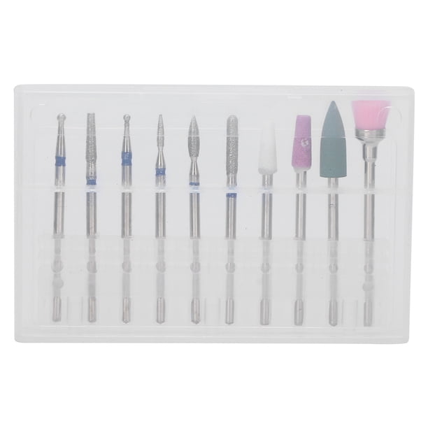 Juego de 10 brocas para uñas, removedor de piel muerta, pulidor de uñas, cabezal de lima para decoración de uñas